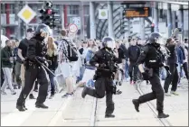  ?? PICTURE:AP ?? Protests erupted in Chemnitz, Germany, amid tensions over the killing of a man in a dispute between ‘people of various nationalit­ies’.