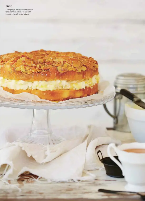  ??  ?? This light yet indulgent cake is ideal for a summer afternoon tea with friends or family celebratio­ns.