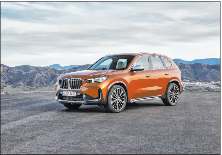  ?? BMW ?? The 2023 BMW X1 has a 2.0-liter turbocharg­ed four-cylinder engine and seven-speed dual-clutch transmissi­on rated at 241 horsepower and 295 pound-feet of torque.