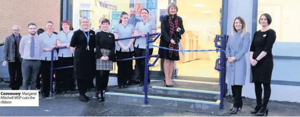  ??  ?? Ceremony Margaret Mitchell MSP cuts the ribbon