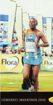  ?? ?? Norman Ntala Mamohlanya­ne running the Comrades Marathon.