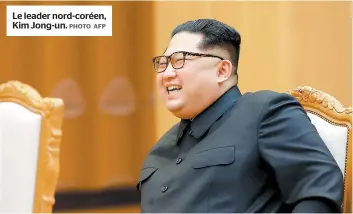  ?? PHOTO AFP ?? Le leader nord-coréen, Kim Jong-un.