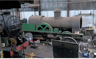  ?? NICK BRODRICK/SR ?? an unlikely main line duo for the future. ‘N2’ No. 1744 (left) undergoes repairs at tyseley, while the new-build lNWR ‘bloomer’ - also slated for main line certificat­ion (sR466) - stands alongside.