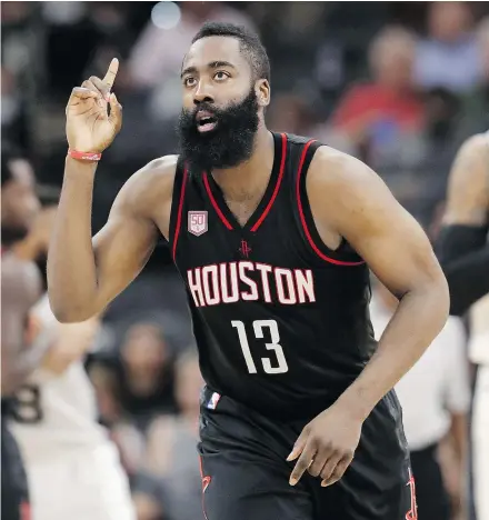  ??  ?? Houston signed guard James Harden to a four-year contract extension of about US$160 million on Saturday, giving him a total six-year deal with $228 million guaranteed. — AP FILES