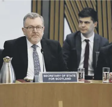  ?? PICTURE: ANDREW COWANW ?? 0 David Mundell at Holyrood’s constituti­on committee