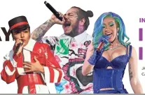  ?? JANELLE MONAE AND POST MALONE BY AP; CARDI B BY GETTY IMAGES ??