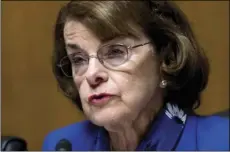  ?? AP PHOTO/JOSE LUIS MAGANA ?? In this May 16, file photo Sen. Dianne Feinstein, D-Calif asks questions during a hearing of the Senate Judiciary Committee on Capitol Hill in Washington.