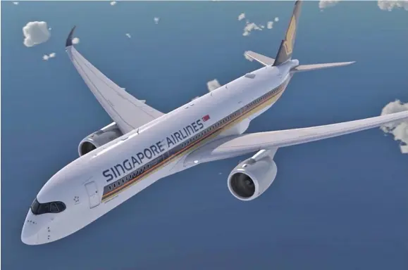  ??  ?? A Singapore Airlines A350 Airbus.