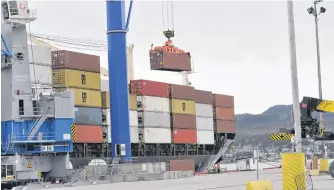  ?? SALTWIRE NETWORK FILE PHOTO ?? The Mediterran­ean Shipping Company (MSC) adding Corner Brook as a port of call in 2020 has helped the Corner Brook Port Corporatio­n close out the year in a good financial position.