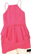  ??  ?? Oh My Love peplum mini dress
in hot pink