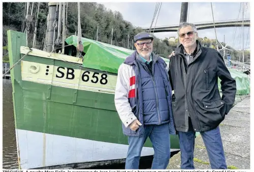  ?? SMAU
VIEL ?? TREGUEUX. A gauche Marc Fiolin, le successeur de Jean-Luc Huet qui a beaucoup oeuvré pour l’associatio­n du Grand Léjon.