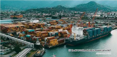  ?? PHOTO FROM ICTSI ?? n
The MV AS Fatima during its maiden call at BICT