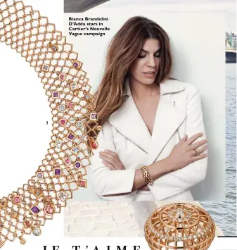  ??  ?? 1 Bianca Brandolini D’Adda stars in Cartier’s Nouvelle Vague campaign