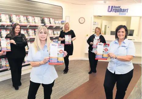  ??  ?? On board Manager Claire McFadden (centre) with agents Caroline Bell, Kim McMurran, Cathy Rebecca and Allison McDade. Josie Macnab (not in pic)