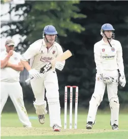  ??  ?? Sam Steel batting for Hatherley and Reddings against Gloucester