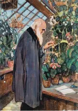  ??  ?? Charles Darwin in his greenhouse; painting by Victor Evstaf’ev, circa 1950s