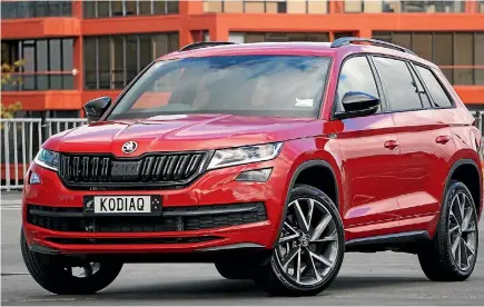  ?? PHOTOS: DAVID LINKLATER/STUFF ?? The SportLine is the new flagship of the Kodiaq range: $62,990 in TSI form and fully dressed.