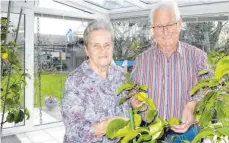  ?? FOTO: GUNTHILD SCHULTE-HOPPE ?? Maria und Franz Lorch sind 60 Jahre verheirate­t und genießen die Zeit zu zweit in ihrem Wintergart­en.
