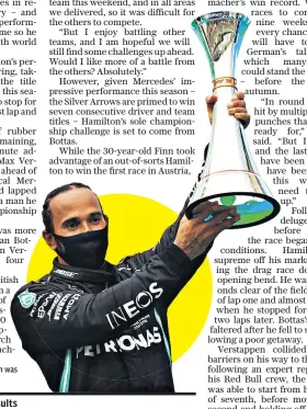  ??  ?? Lifting standards: Lewis Hamilton was supreme off his marks yesterday