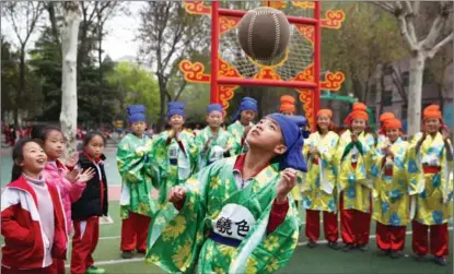  ?? XINHUA ?? The ancient Chinese sport of cuju originated in Zibo during the Warring States Period (475-221 BC) and is considered a precursor to modern-day soccer.