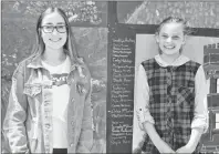  ??  ?? Kenna MacDougall, Grade 8, and Maggie Gibbons, Grade 7, students at Sydney Mines Middle School, stand in front of a mural they helped create at the Red Brick Row building in Sydney Mines, along with these other students whose names are shown above.