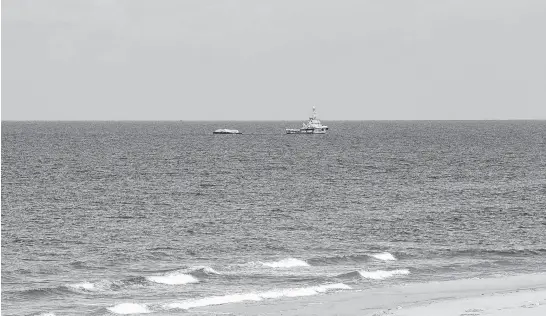  ?? REUTERS ?? A ship carrying aid sails off the shore of Gaza, amid the ongoing conflict between Israel and the Palestinia­n Islamist group Hamas, as seen from central Gaza Strip, March 15.