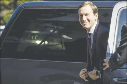  ?? AP photo ?? White House senior adviser Jared Kushner arrives on Capitol Hill in Washington to meet behind closed doors before the Senate Intelligen­ce Committee on the investigat­ion into possible collusion between Russian officials and the Trump campaign.