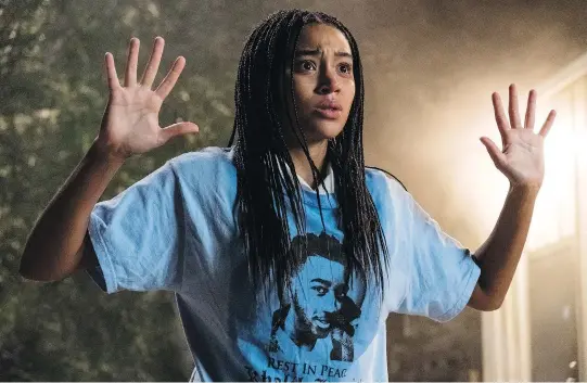  ?? PHOTOS: 20TH CENTURY FOX ?? Amandla Stenberg stars as Starr Carter, a teen who becomes an activist after witnessing her friend’s death at the hands of the police.