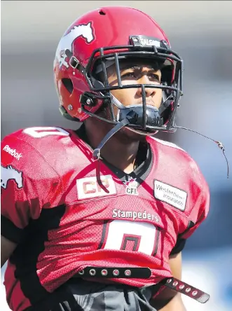  ?? AL CHAREST ?? Stampeder Ciante Evans plans to “build on the craft I learned last year, incorporat­e those things into my own game and continue to grow as a person and as a profession­al” heading into his third CFL season .