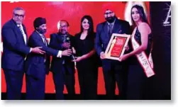  ??  ?? The award was given to Global Panorama Showcase and, received by Harmandeep Singh Anand, Managing Director, Tanushka Kaur Anand, Director and Sobinder Singh Kohli, Director