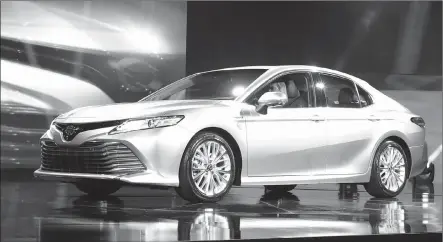  ?? Associated Press photos ?? In this Jan. 9 file photo, the 2018 Toyota Camry is presented at the North American Internatio­nal Auto show in Detroit.