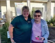  ?? SUBMITTED ?? Geauga SWCD District Director/Engineer Carmella Shale, left, shares a laugh with Associate Board Supervisor Nancy Speck at the Geauga Soil and Water Conservati­on District’s Annual Election and Ice Cream Social.