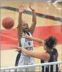  ?? Contribute­d photo by Gail Conner ?? Jakia Stocks tries to block an inbound pass during the Chattooga Holiday Tournament.