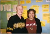  ??  ?? HE FOSTERED SELF-BELIEF Santa Ana teacher Bill Roberts helped Gloria Montiel to realize her goal of attending Harvard.