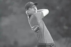  ?? SMITH/AP
ERIC CHRISTIAN ?? Carlos Ortiz tees off on the first hole during the final round of the Houston Open on Sunday. Ortiz closed with a 5-under 65 to win the event, becoming the first golfer from Mexico to win on the PGA Tour in 42 years.