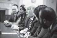  ?? THE ASSOCIATED PRESS ?? President Donald Trump meets with members of the Congressio­nal Black Caucus in the Cabinet Room of the White House on March 22, 2017.