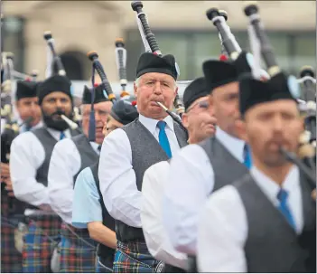  ??  ?? PIPING LIVE!: Internatio­nal festival brings thousands of musicians to Glasgow. Picture by Marc Turner