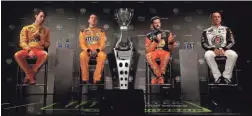  ?? CHRIS TROTMAN/GETTY IMAGES ?? Joey Logano (from left) Kyle Busch, Martin Truex Jr. and Kevin Harvick are vying for the NASCAR Cup Series season title.