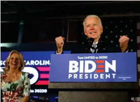  ??  ?? Joe Biden fick en rejäl skjuts för sin kampanj i och med resultatet i South
■ Carolina.