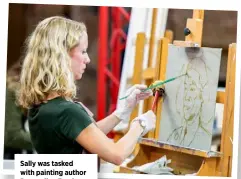  ??  ?? Sally was tasked with painting author Bernardine Evaristo during the competitio­n