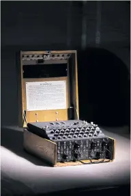  ?? DAI SUGANO/STAFF
ARIC CRABB/STAFF ?? An Enigma machine, a cipher device used by Nazi Germany during WWII, is part of the vast collection at the Computer History Museum in Mountain View.
Dag Spicer, senior curator at the Computer History Museum, stands in front of a 1964 CDC 6600 computer in Mountain View.