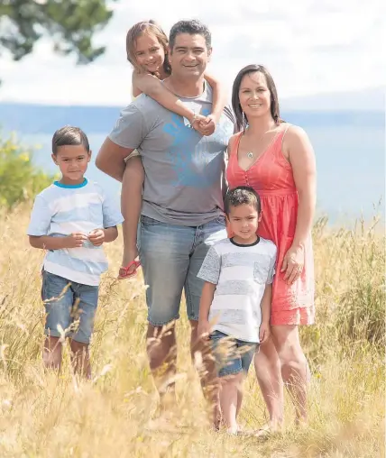  ??  ?? Daryl and Joanne Martin and their children, from left, Nikau, Maia and Taika.