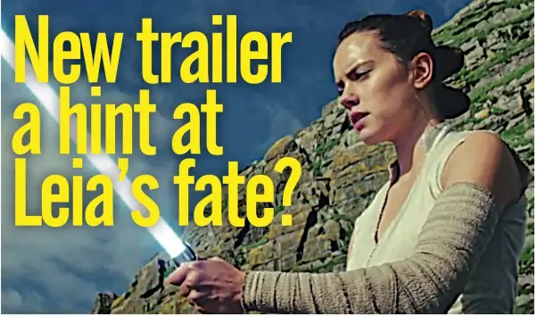  ??  ?? Daisy Ridley in “Star Wars: The Last Jedi”