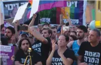  ?? (Avshalom Sassoni/Maariv) ?? PEOPLE PROTEST in Tel Aviv on Sunday after Education Minister Rafi Peretz stated that he supports gay conversion therapy.