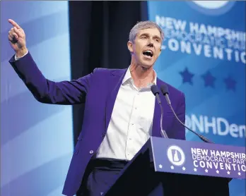  ?? ROBERT F. BUKATY/AP ?? Democratic presidenti­al candidate Beto O’Rourke’s vow to confiscate AR-15 and AK-47 rifles came after recent shootings.