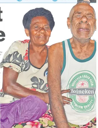  ?? Picture: JONACANI LALAKOBAU ?? Ranadi Rosana with her blind husband, Waisea Tanatirau at their home at
Wainiyavu village in Namosi.