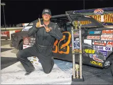  ??  ?? Aaron Mcmorran scored a rare double at the Las Vegas Motor Speedway Bullring, winning track championsh­ips in NASCAR Bombers and NASCAR Grand American Modifieds.
Las Vegas
Motor Speedway