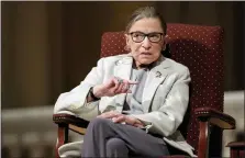  ?? (AP PHOTO/MARCIO JOSE SANCHEZ, FILE) ?? In this Feb. 6, 2017 file photo, Supreme Court Justice Ruth Bader Ginsburg speaks at Stanford University in Stanford, Calif.