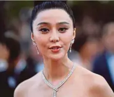  ?? PIC AFP ?? China’s highestpai­d movie star Fan Bingbing has been alleged to receive ‘undertable payments’ to avoid paying taxes.