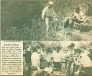 ?? Special ?? These images appeared in the Oct. 6, 1982, Rome NewsTribun­e and show emergency crews searching Little River Canyon in Alabama for additional remains.